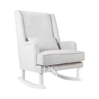Schommelstoel Bliss Rocker silver grey, witte poten