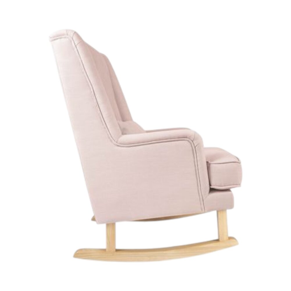 Schommelstoel Bliss Rocker blush pink, naturel poten