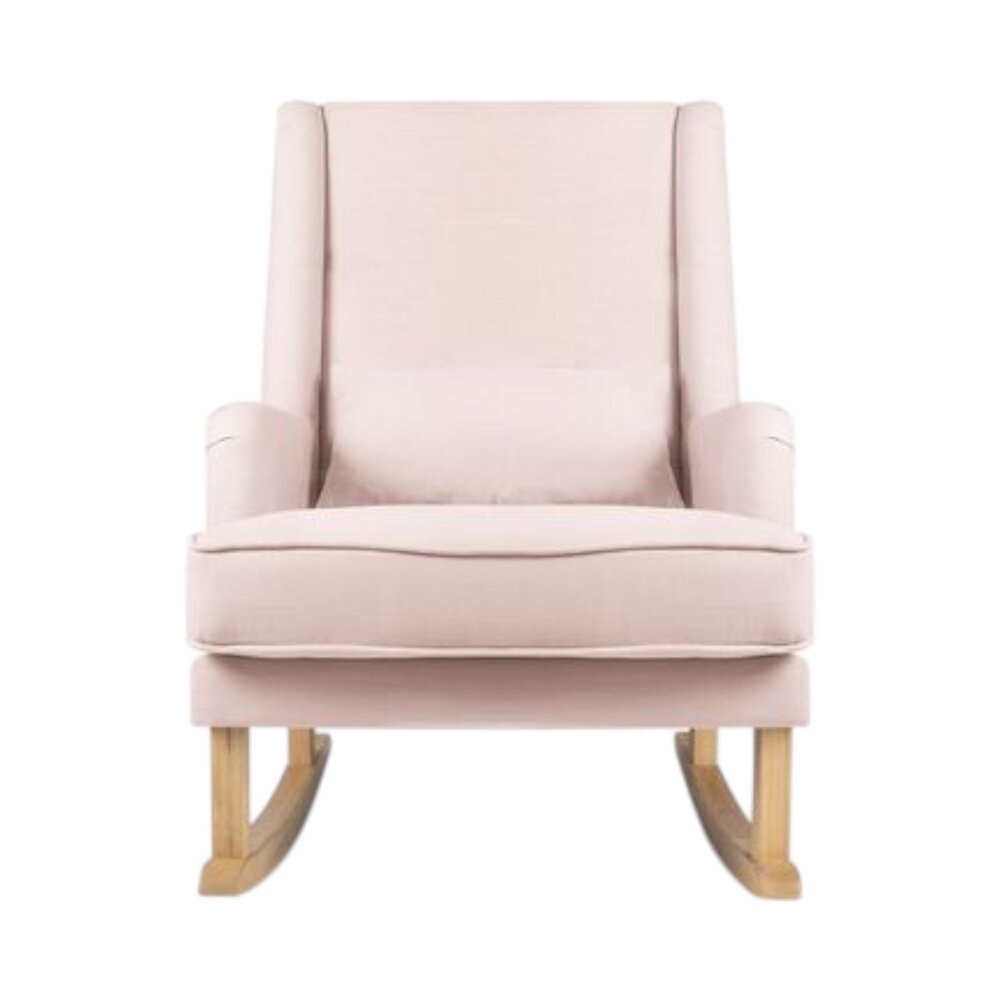 Schommelstoel Bliss Rocker blush pink, naturel poten