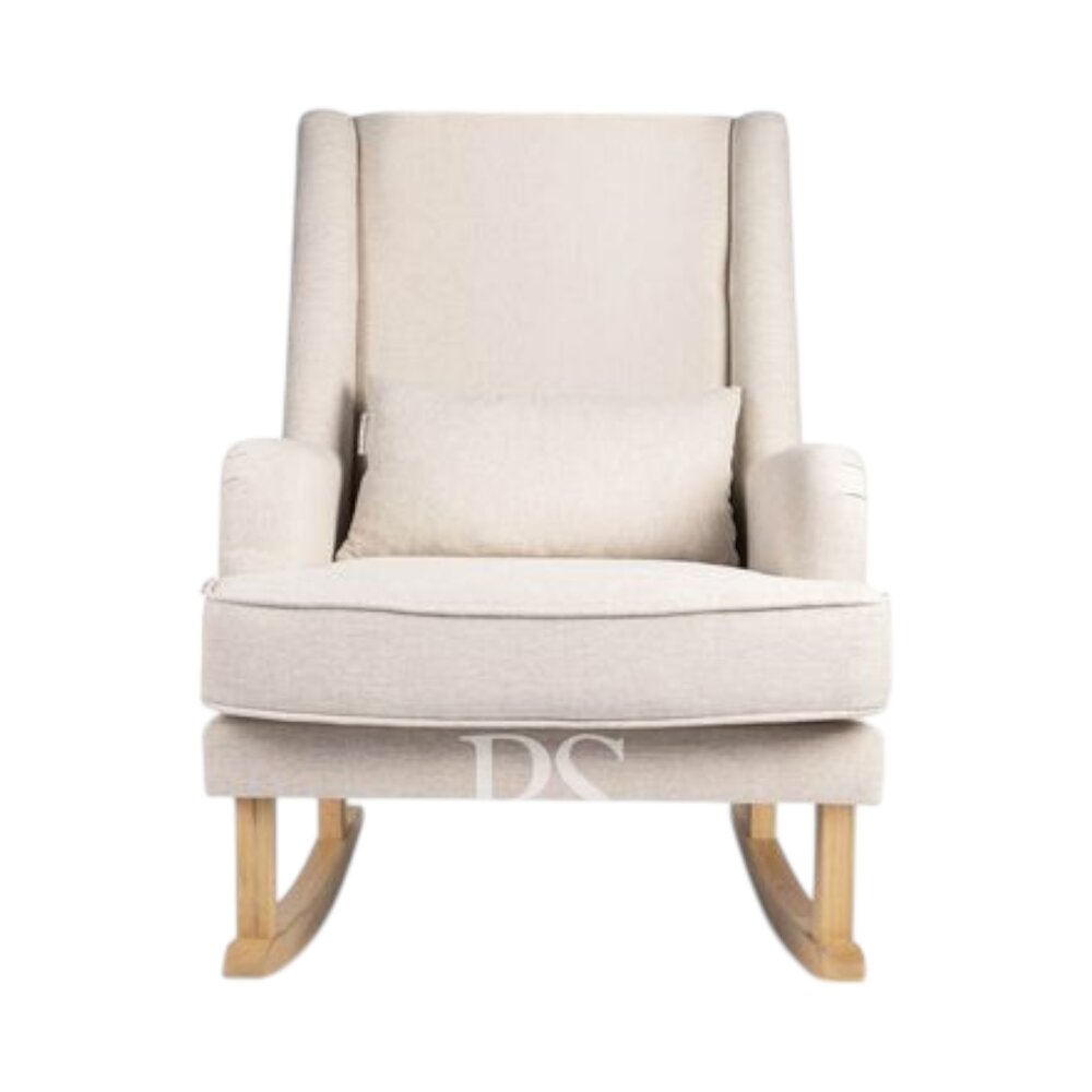 Schommelstoel Bliss Rocker natural linen beige, naturel poten
