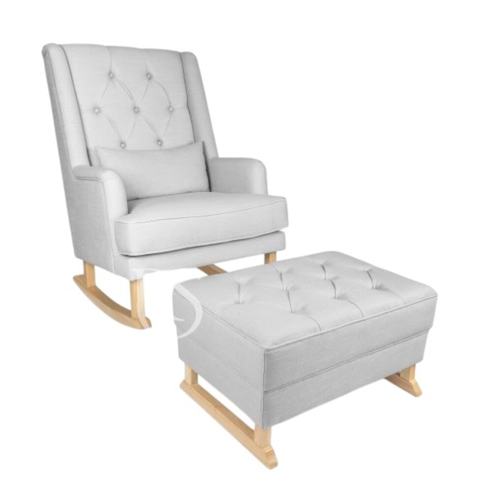 Voetbank Royal silver grey, naturel poten