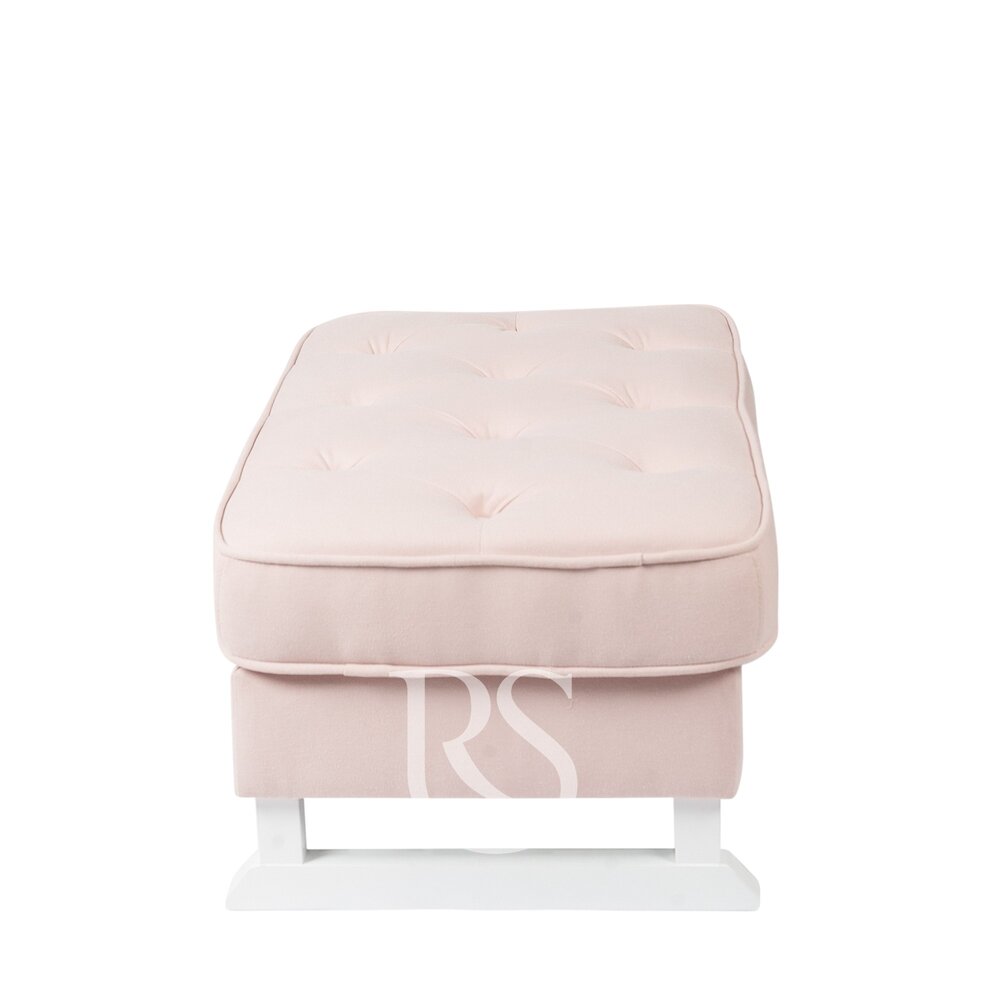 Voetbank Royal blush pink, witte poten