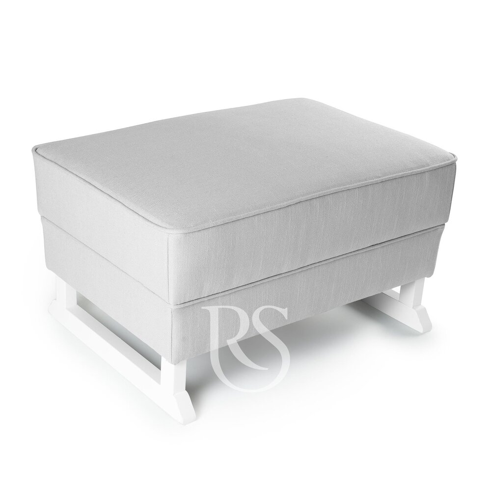 Voetbank Bliss silver grey, witte poten