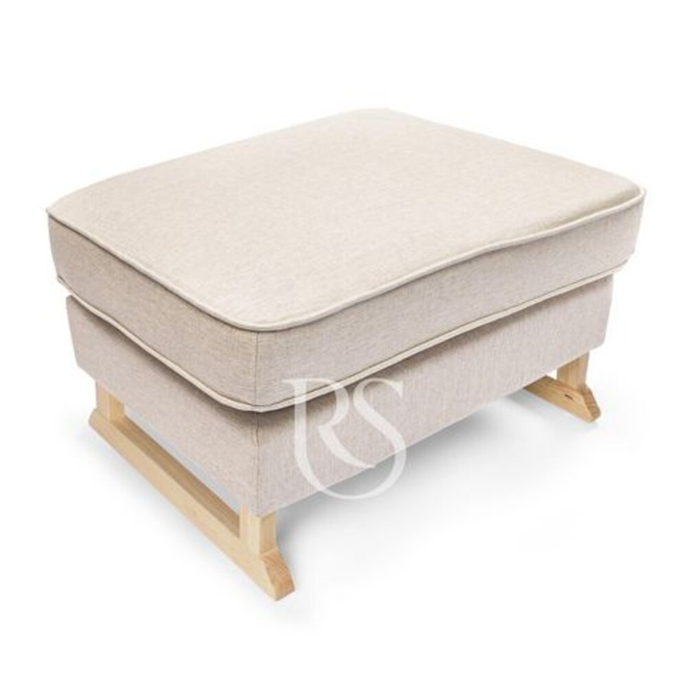 Voetbank Bliss natural linen beige, naturel poten