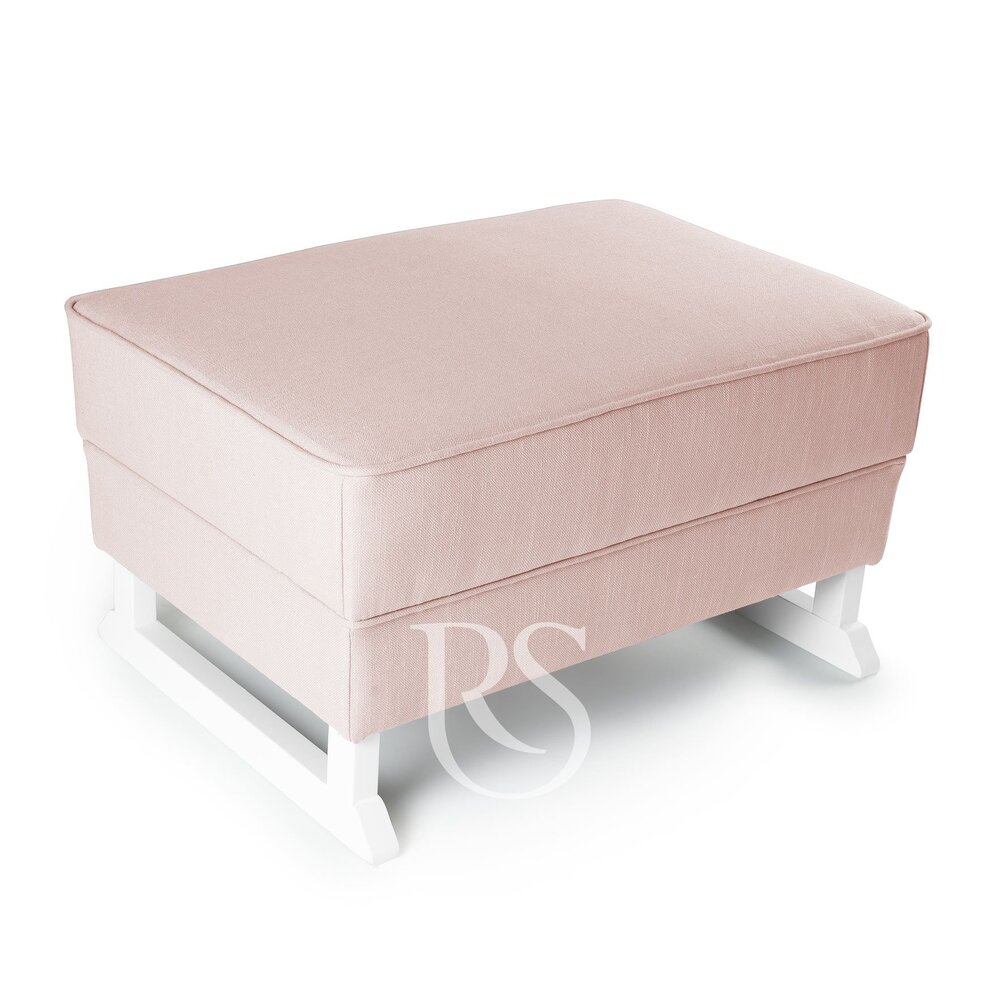 Voetbank Bliss blush pink, witte poten