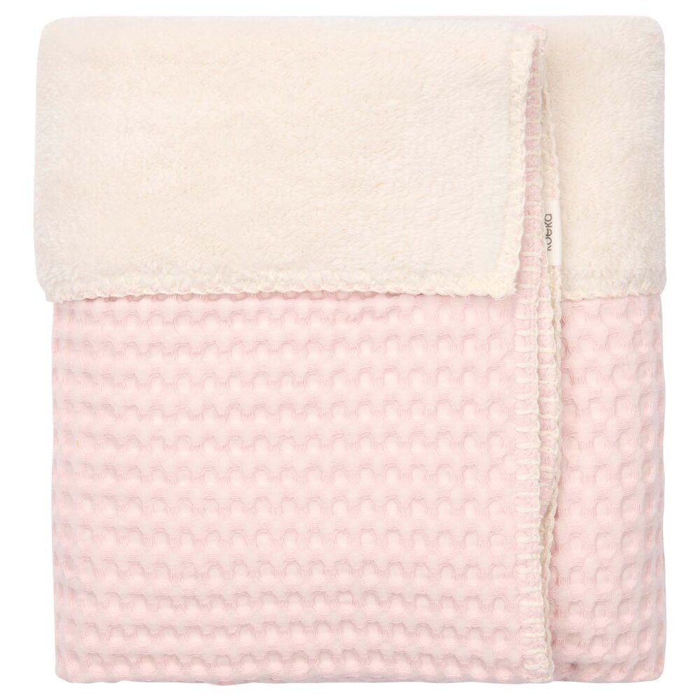 Wiegdeken wafel/teddy Oslo 100x75 cm cotton candy