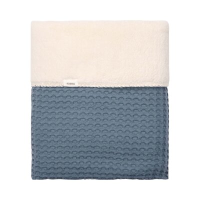 Wiegdeken wafel/teddy Oslo 100x75 cm bluestone