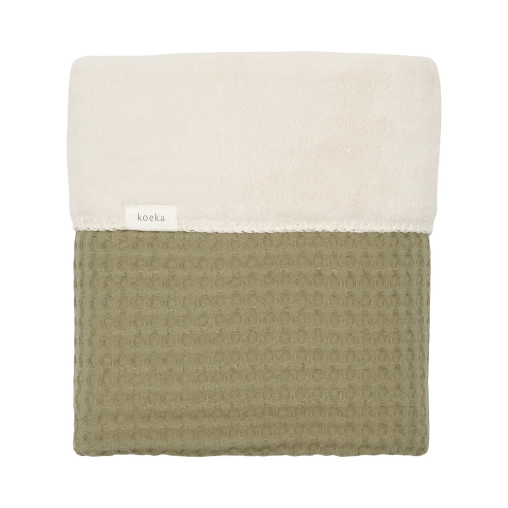 Wiegdeken wafel/teddy Oslo 100x75 cm moss