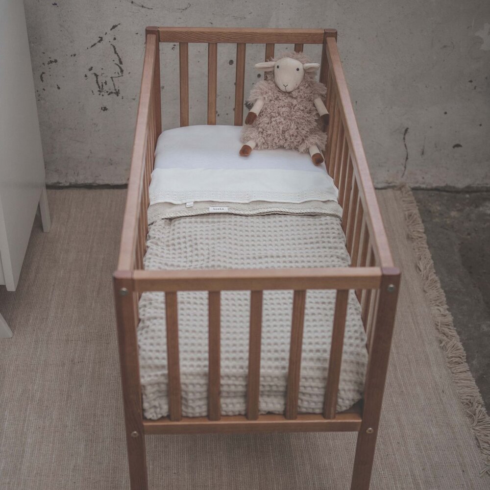 Wiegdeken wafel/teddy Oslo 100x75 cm sand/pebble