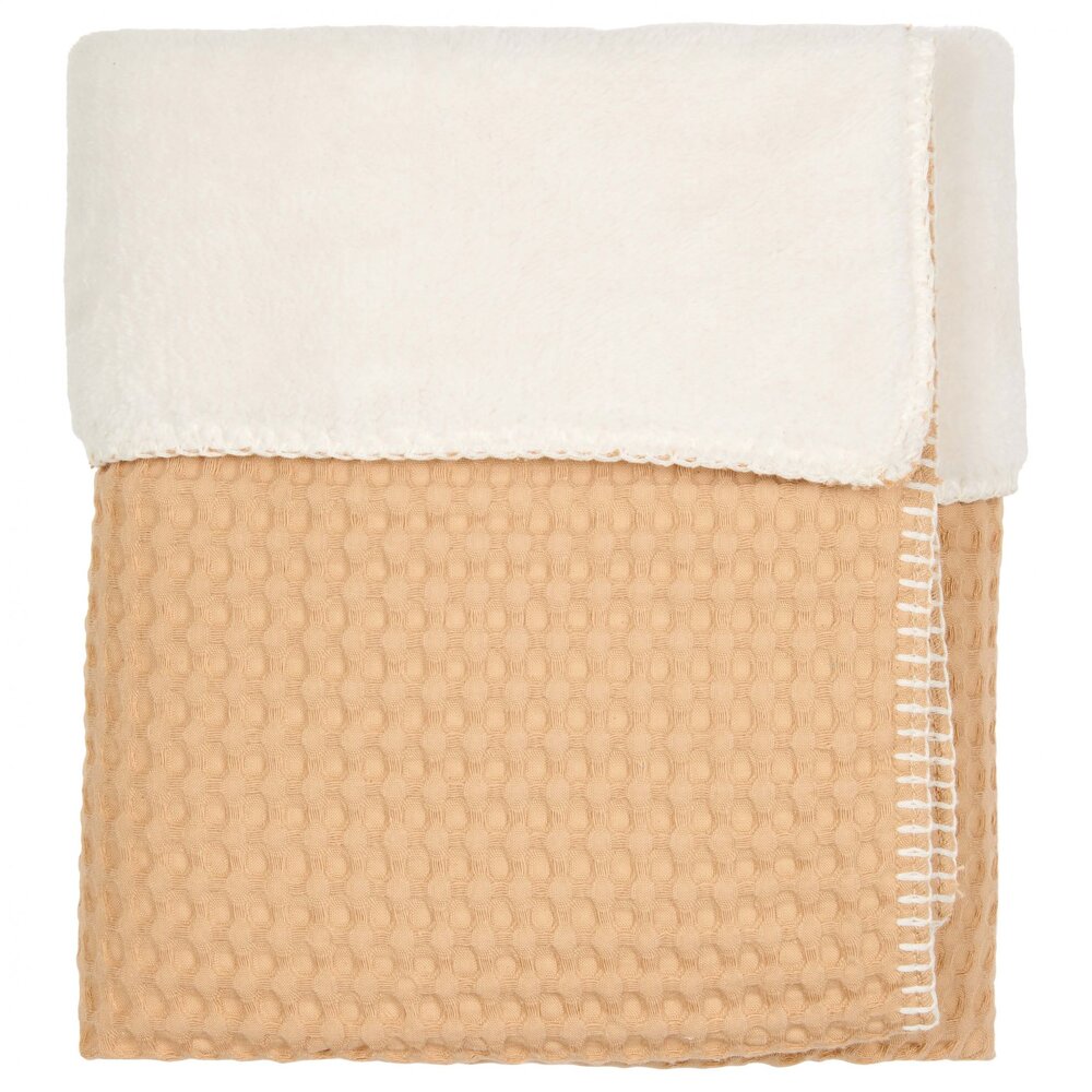 Wiegdeken wafel/teddy Oslo 100x75 cm straw