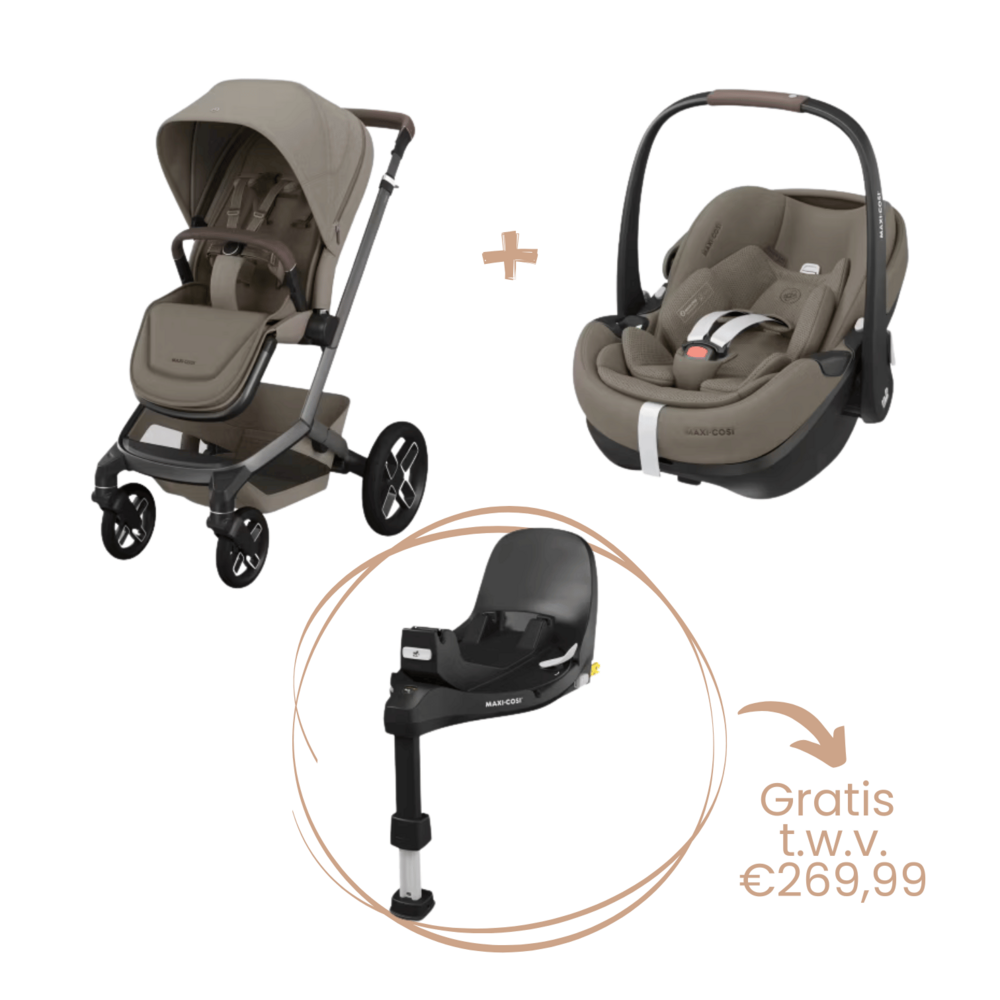 Fame Bundel: kinderwagen + reiswieg + Pebble 360 Pro² + gratis FamilyFix 360 Pro base twillic truffle