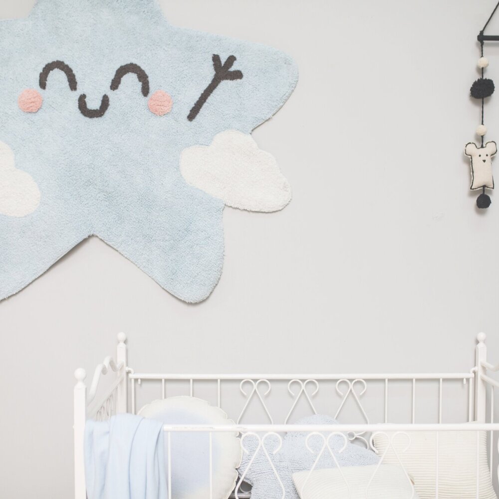 Wasbaar tapijt - Happy Star - 120 x 160 cm Blauw