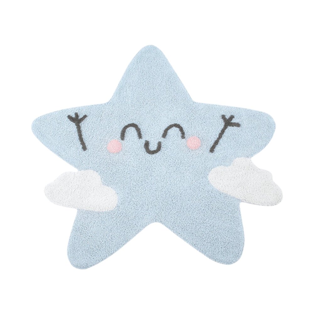 Wasbaar tapijt - Happy Star - 120 x 160 cm Blauw