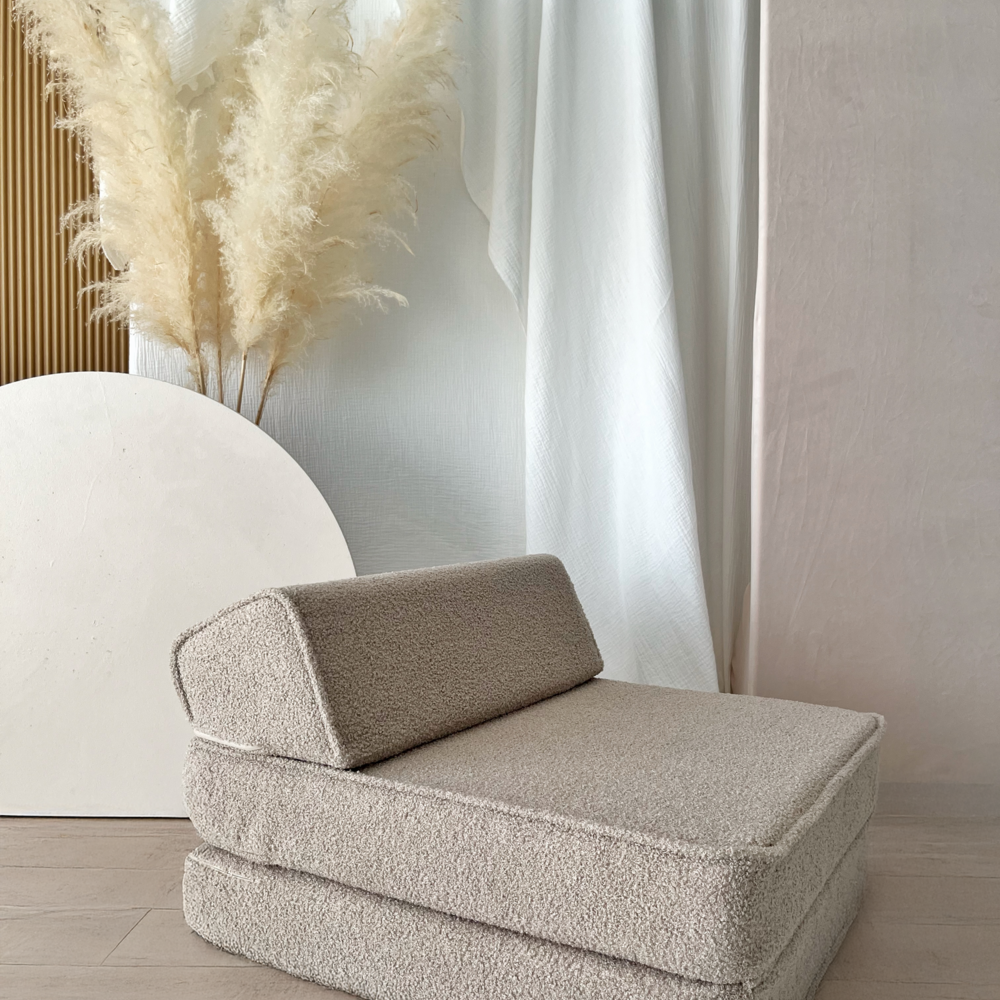 Kinderstoel Lounger bouclé Beige