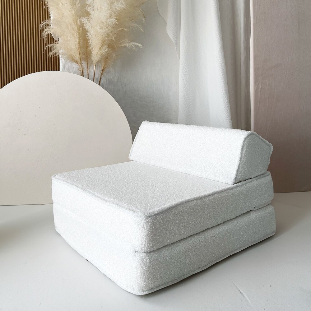 Kinderstoel Lounger bouclé White