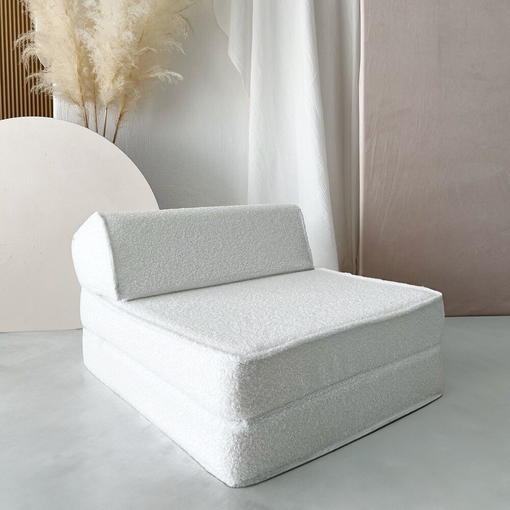 Kinderstoel Lounger bouclé White