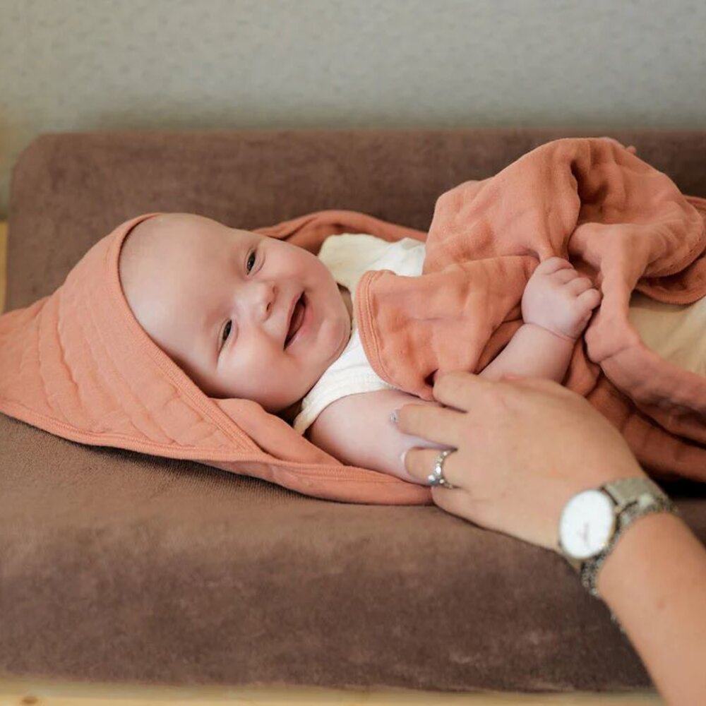 Badcape 75x75cm Wrinkled Cotton Rosewood