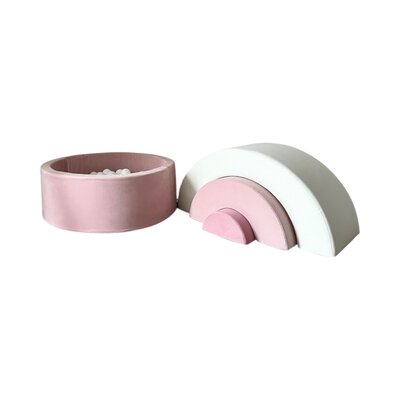 Foam speelset regenboog (3st) + ballenbad 90x30 + 200 ballen Pink