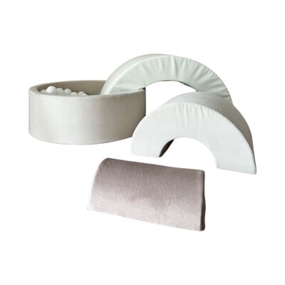 Foam speelset regenboog (3st) + ballenbad 90x30 + 200 ballen Beige