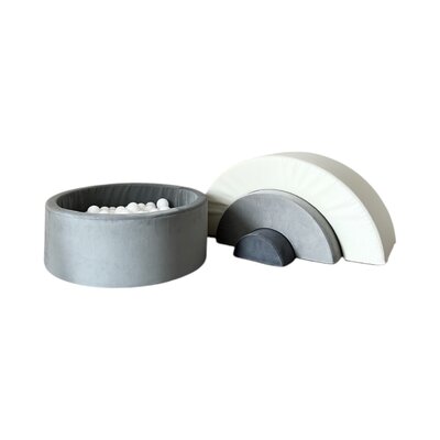 Foam speelset regenboog (3st) + ballenbad 90x30 + 200 ballen Grey