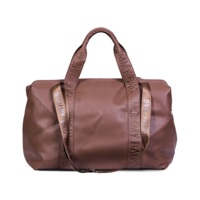 Mommy bag signature simili leder Donker bruin