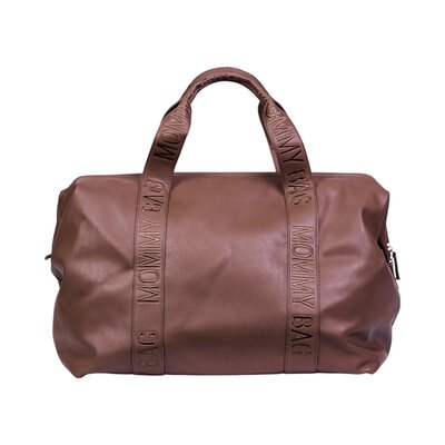 Mommy bag signature simili leder Donker bruin