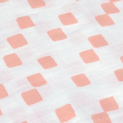 Swaddle & Burp Blanket M GOTS Happy Fruits 3 pcs, 60 x 60 cm peach