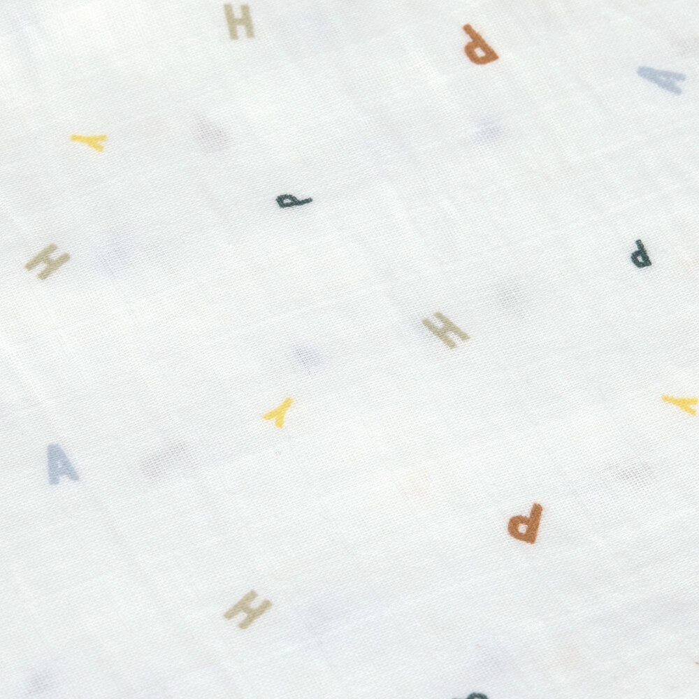 Swaddle & Burp Blanket M GOTS Happy Fruits 3 pcs, 60 x 60 cm Blue 
