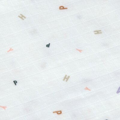 Swaddle & Burp Blanket M GOTS Happy Fruits 3 pcs, 60 x 60 cm peach