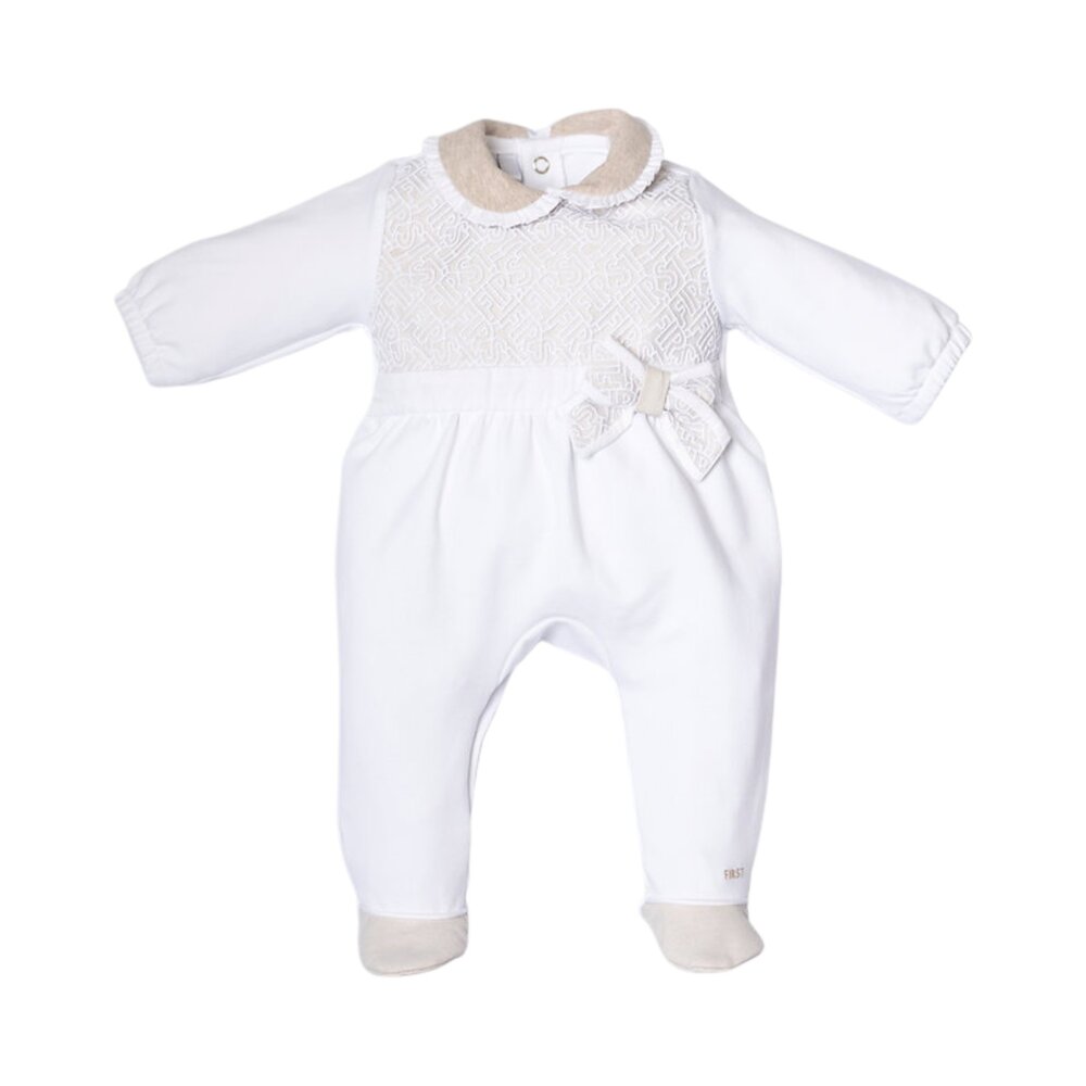 Babypakje chic FIRST XL met strikje White/beige