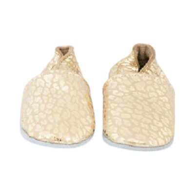 Babysoft slofjes leder Gold leopard