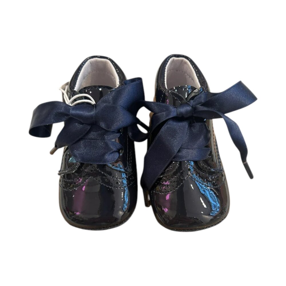 Babychic eerste schoentje veters lak Navy charol