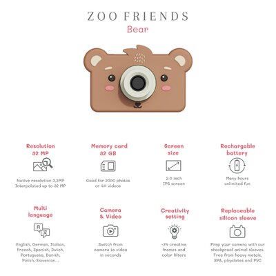 Digitale kindercamera - Zoo Friends bear