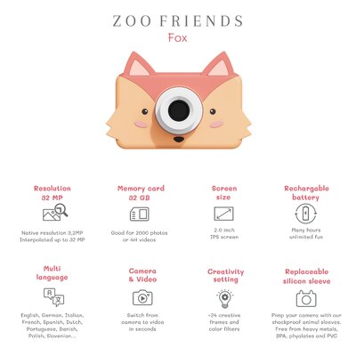 Digitale kindercamera - Zoo Friends fox