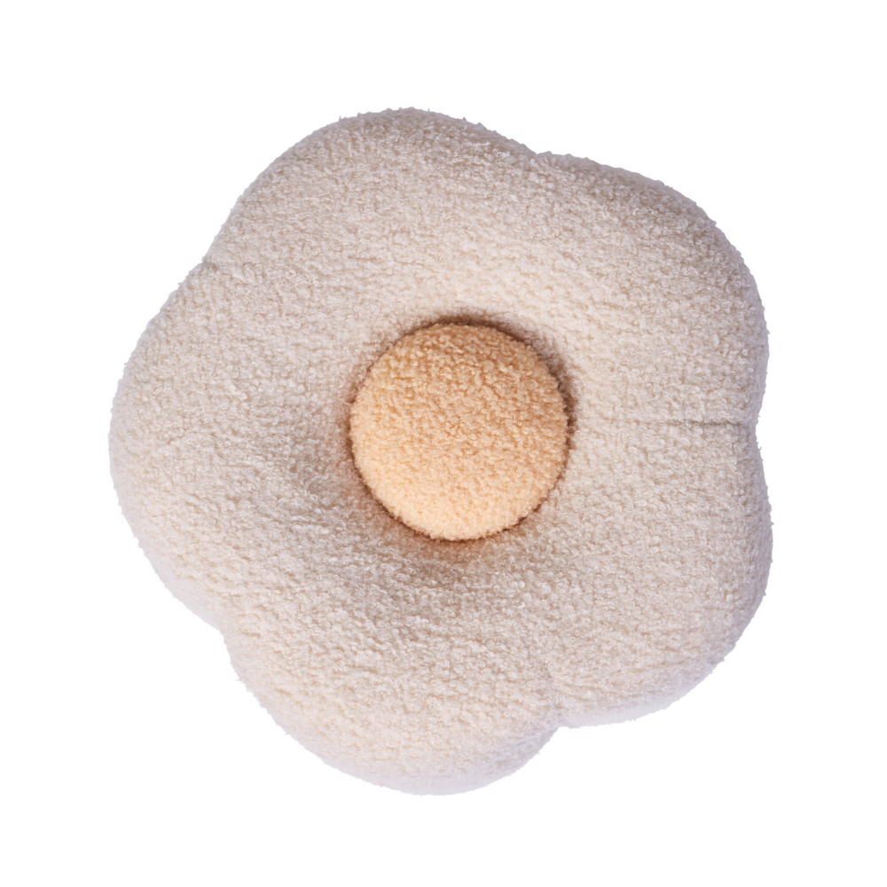 Flower Poef + toybox Off white