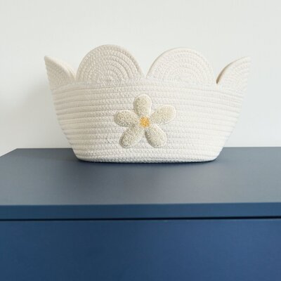 Opbergmand - 30x20x15 Cm Flower ecru