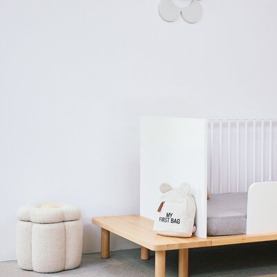 Flower Poef + toybox Off white