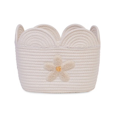 Opbergmand - 30x20x15 Cm Flower ecru