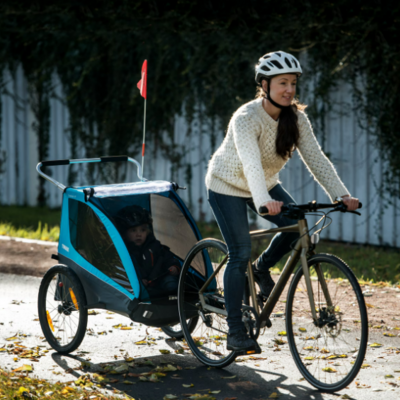 Fietskar Coaster 2 XT bike trailer+stroll Black