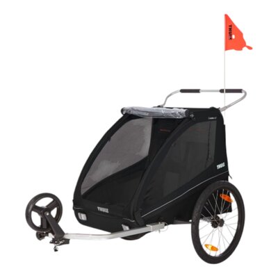 Fietskar Coaster 2 XT bike trailer+stroll Black