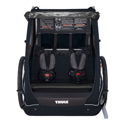 Fietskar Coaster 2 XT bike trailer+stroll Black