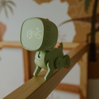 Alarm Clock- Robo Dino Green