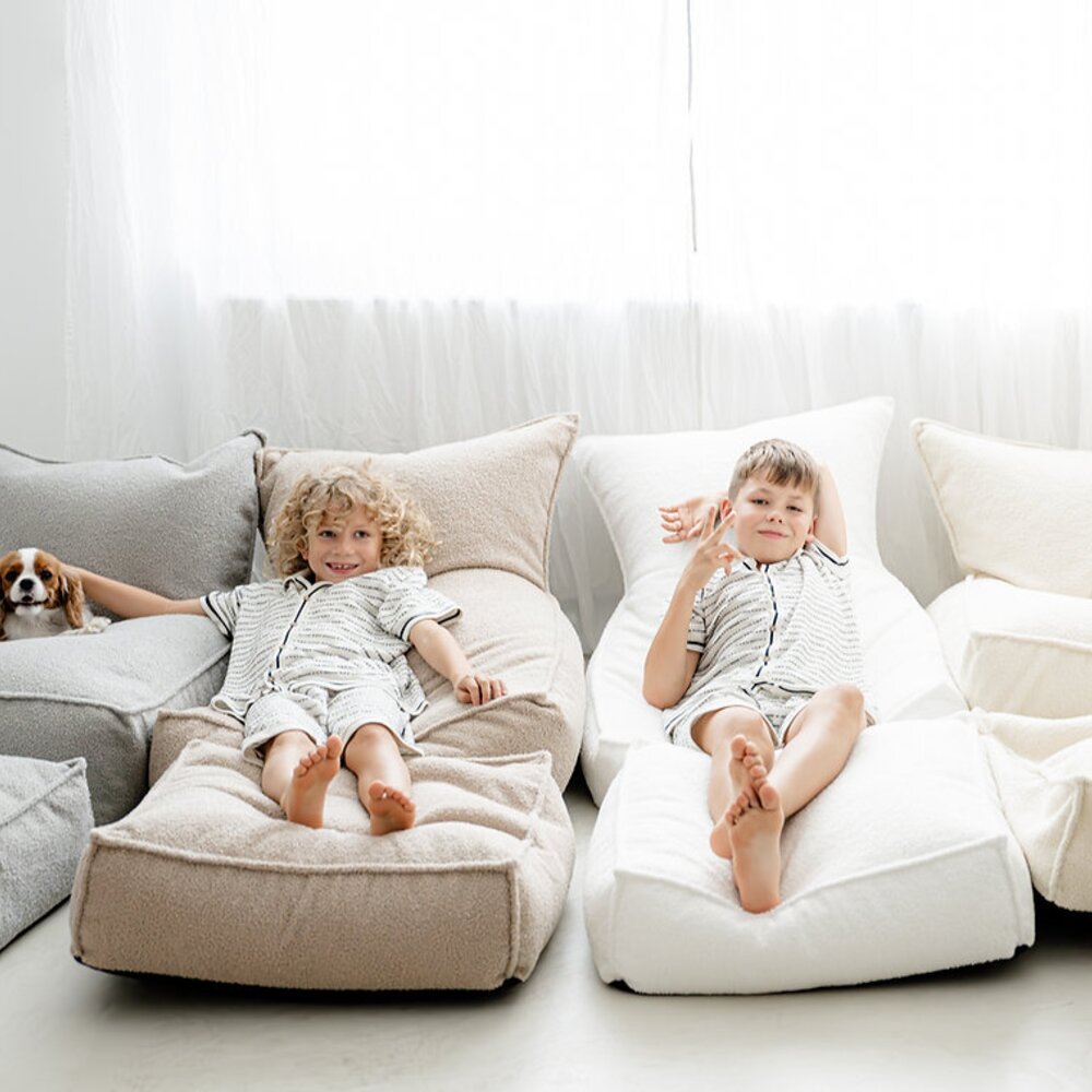 Kinderpoef Ottoman Bouclé Cream