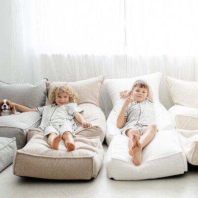 Kinderpoef Ottoman Bouclé Cream