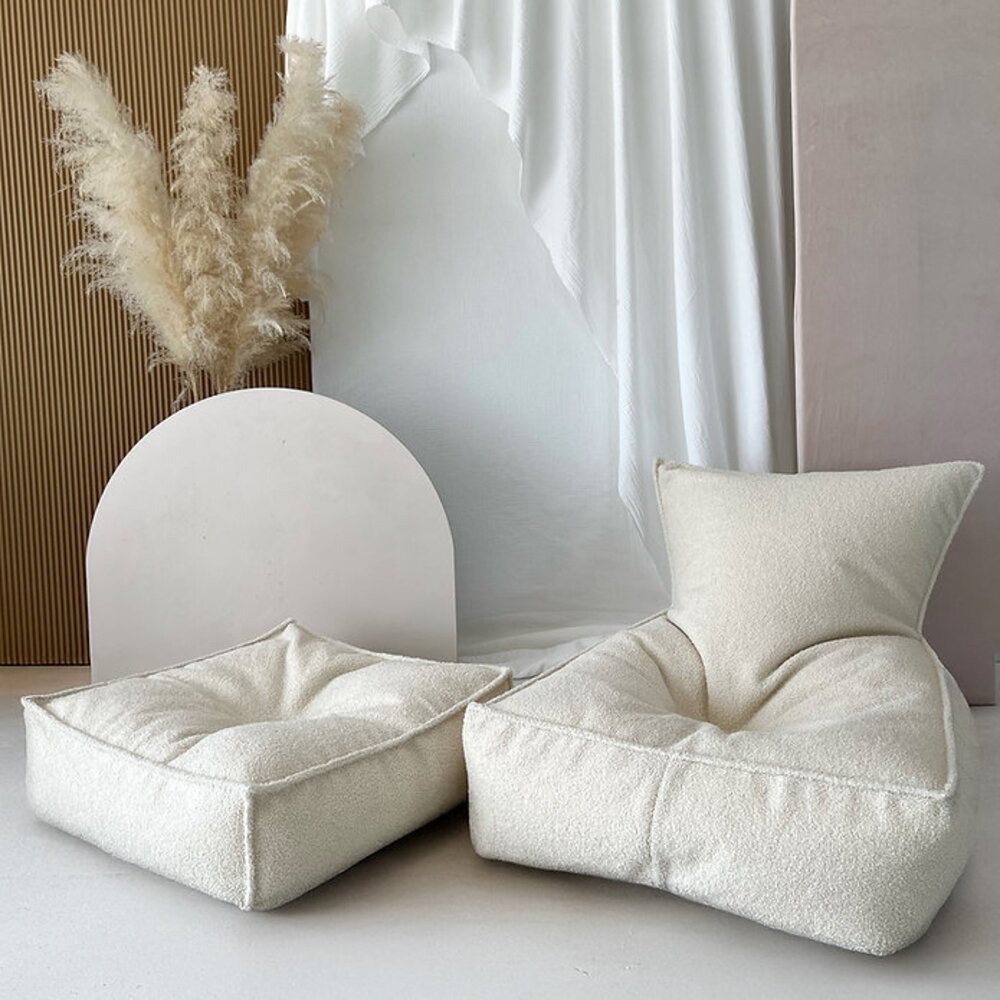 Kinderpoef Ottoman Bouclé Cream