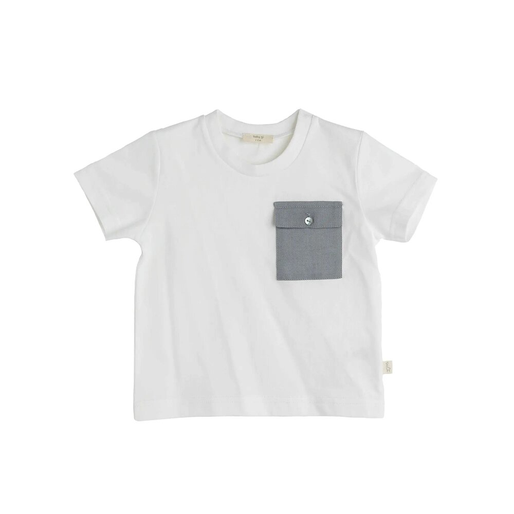 Ocean t-shirt ivory & blue