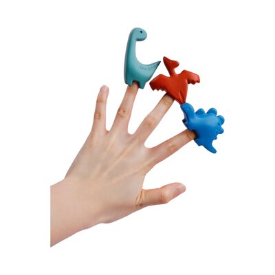 6 Waskrijtjes Dino's, vingerpopjes