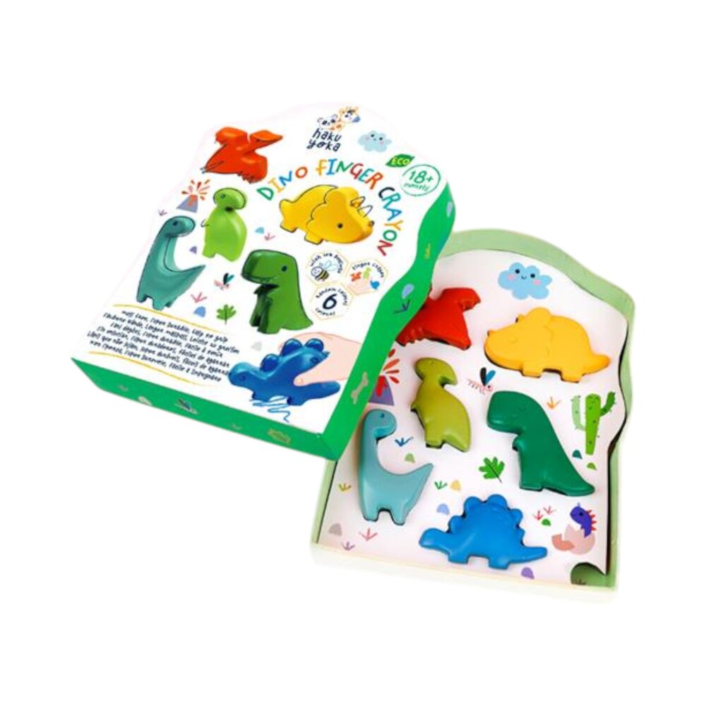 6 Waskrijtjes Dino's, vingerpopjes