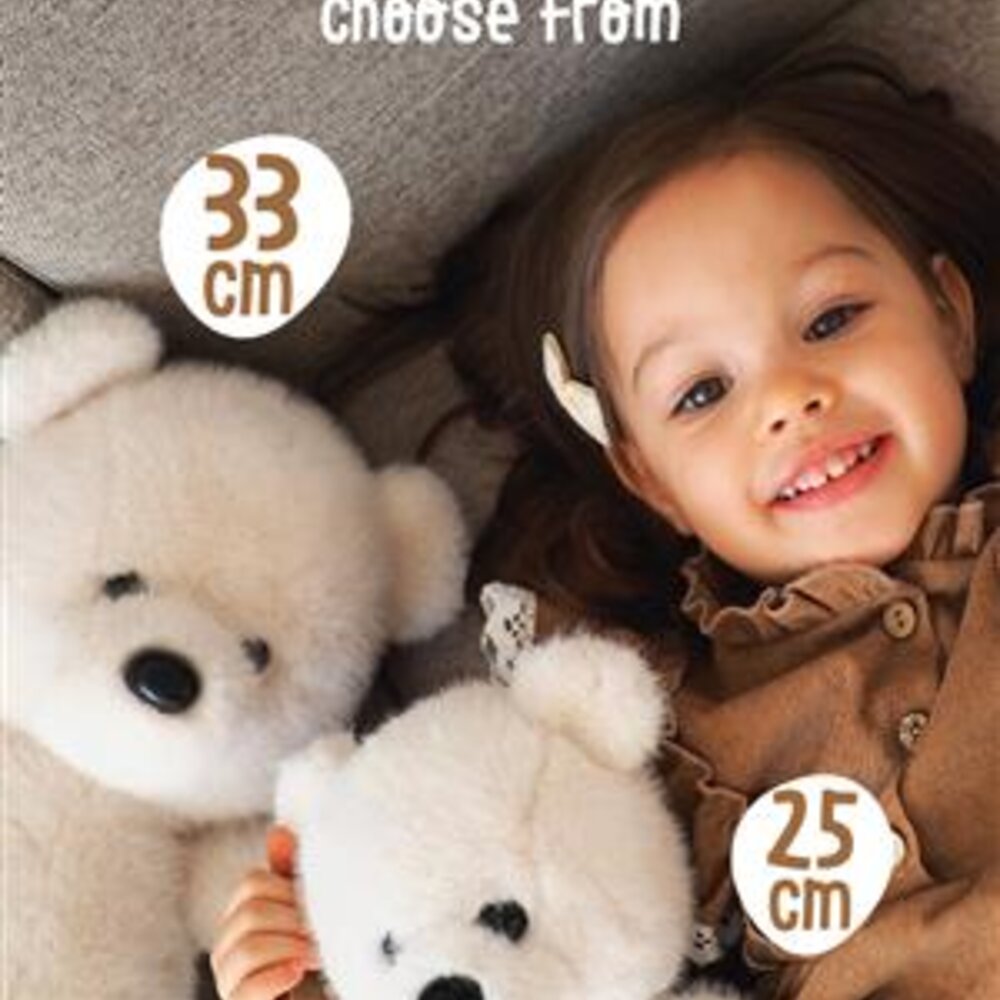 Teddybeer 25cm zittend Wit
