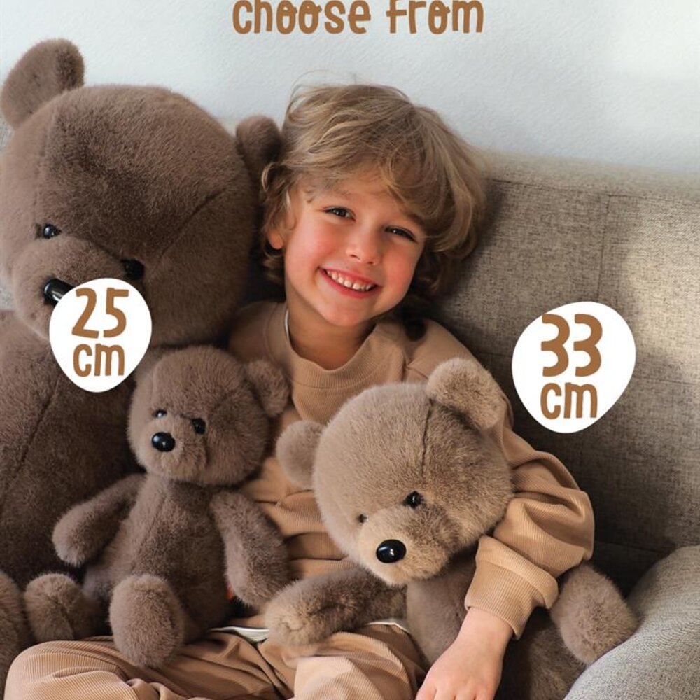 Teddybeer 25cm zittend Moka